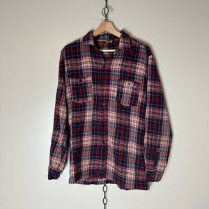 Vintage Polo Ralph Lauren Red Plaid Flannel Shirt Large